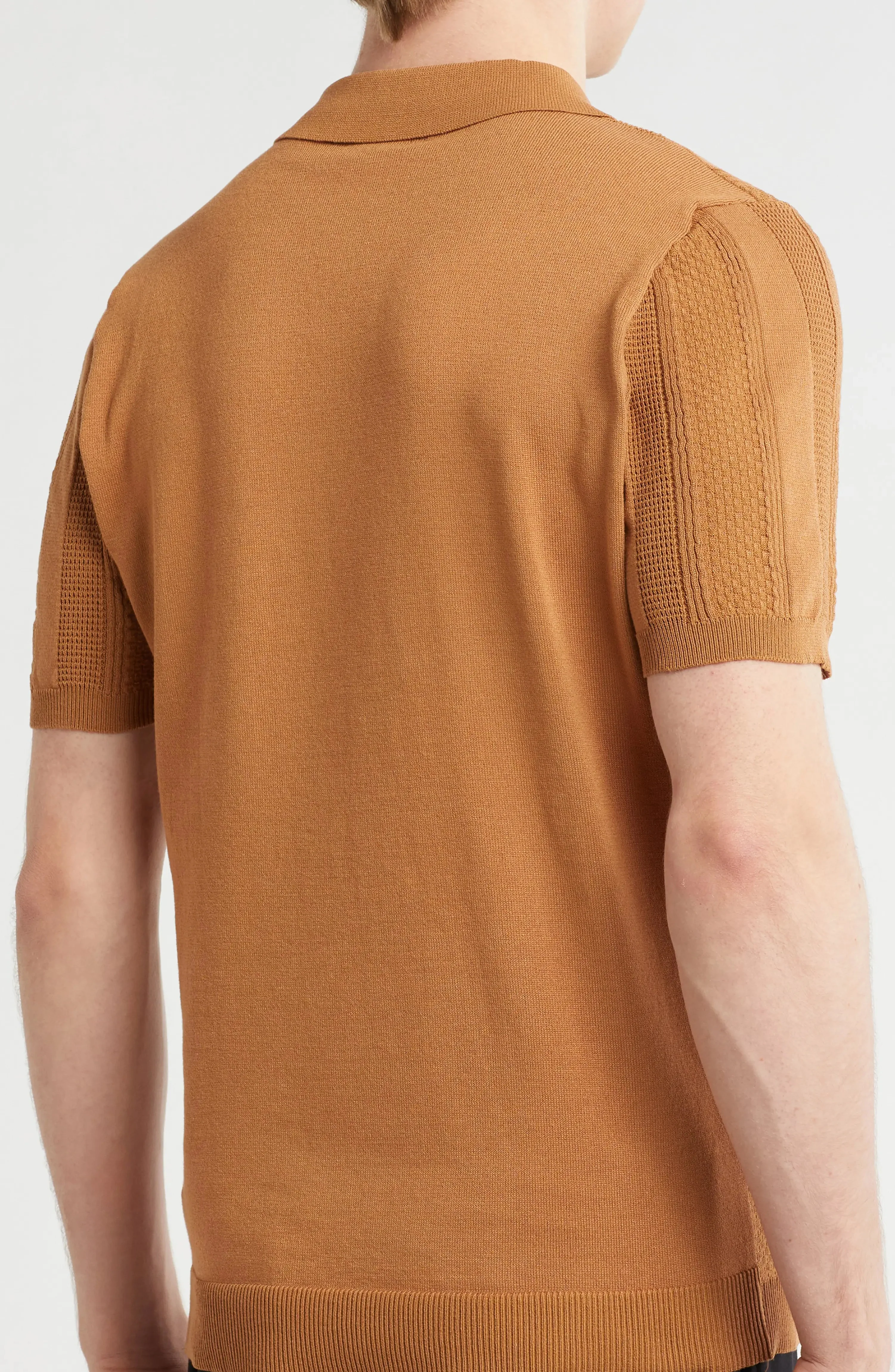 TRCK-11549 Textured Sweater Knit Polo - Image 3