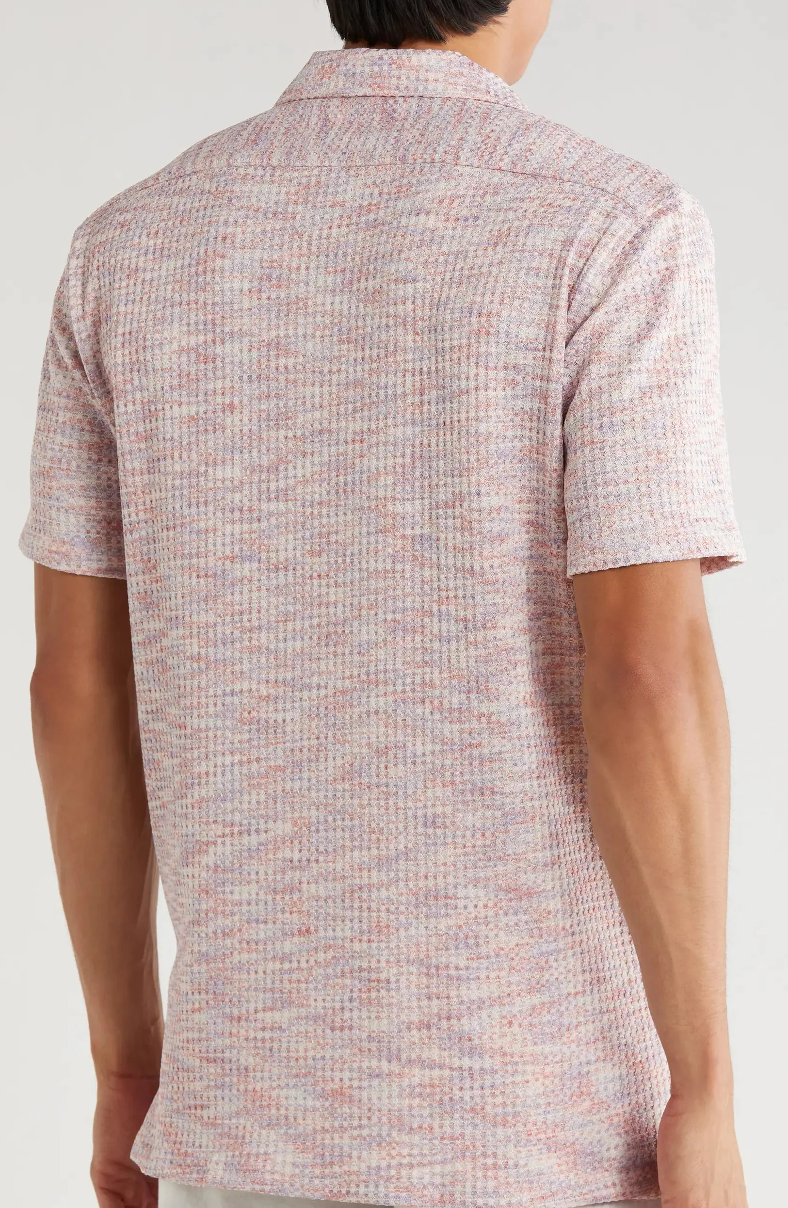 TRSH-215 Mélange Short Sleeve Button-Up Shirt - Image 6