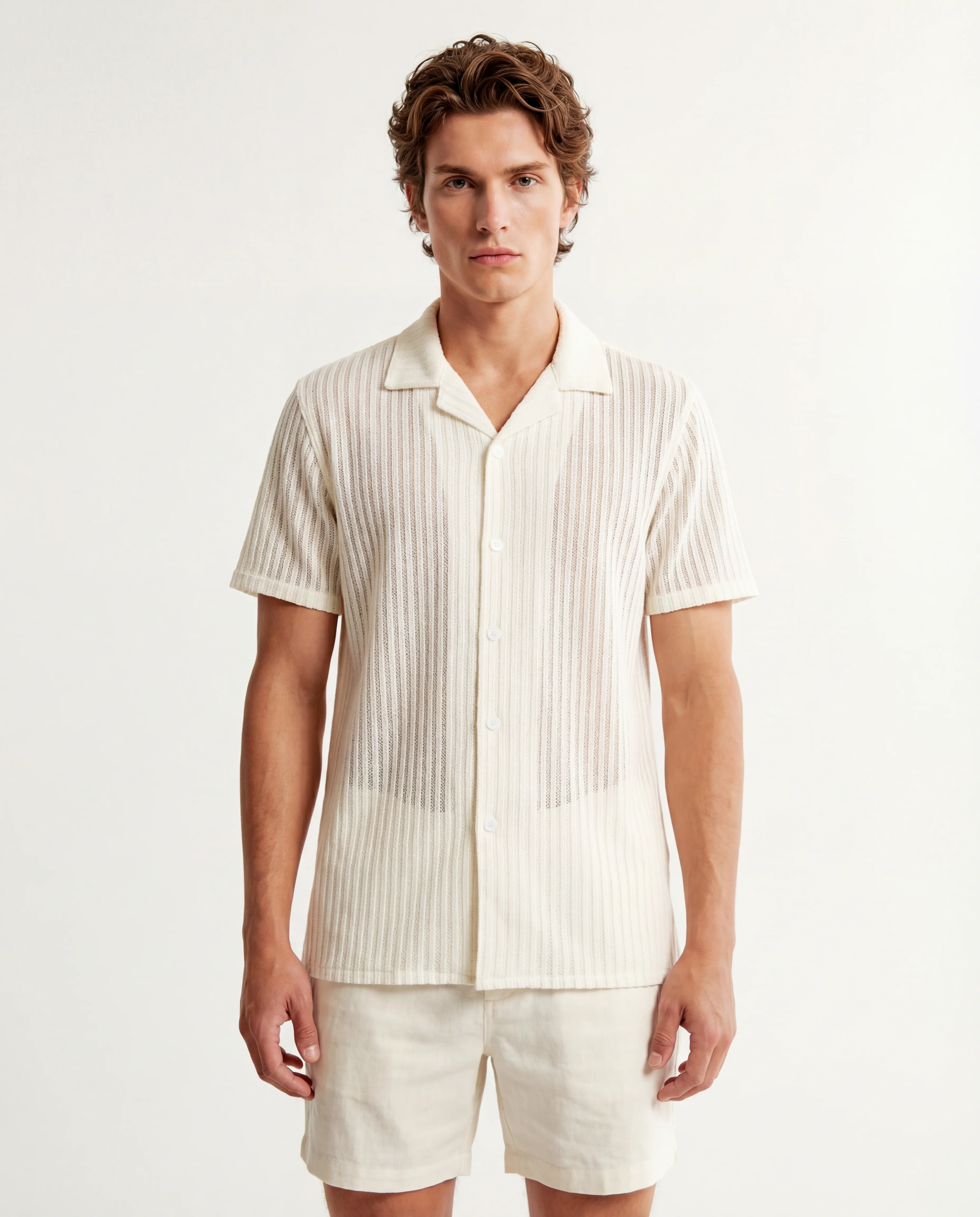 TRSH-216 Textured Stripe Button-Up Shirt - Image 3