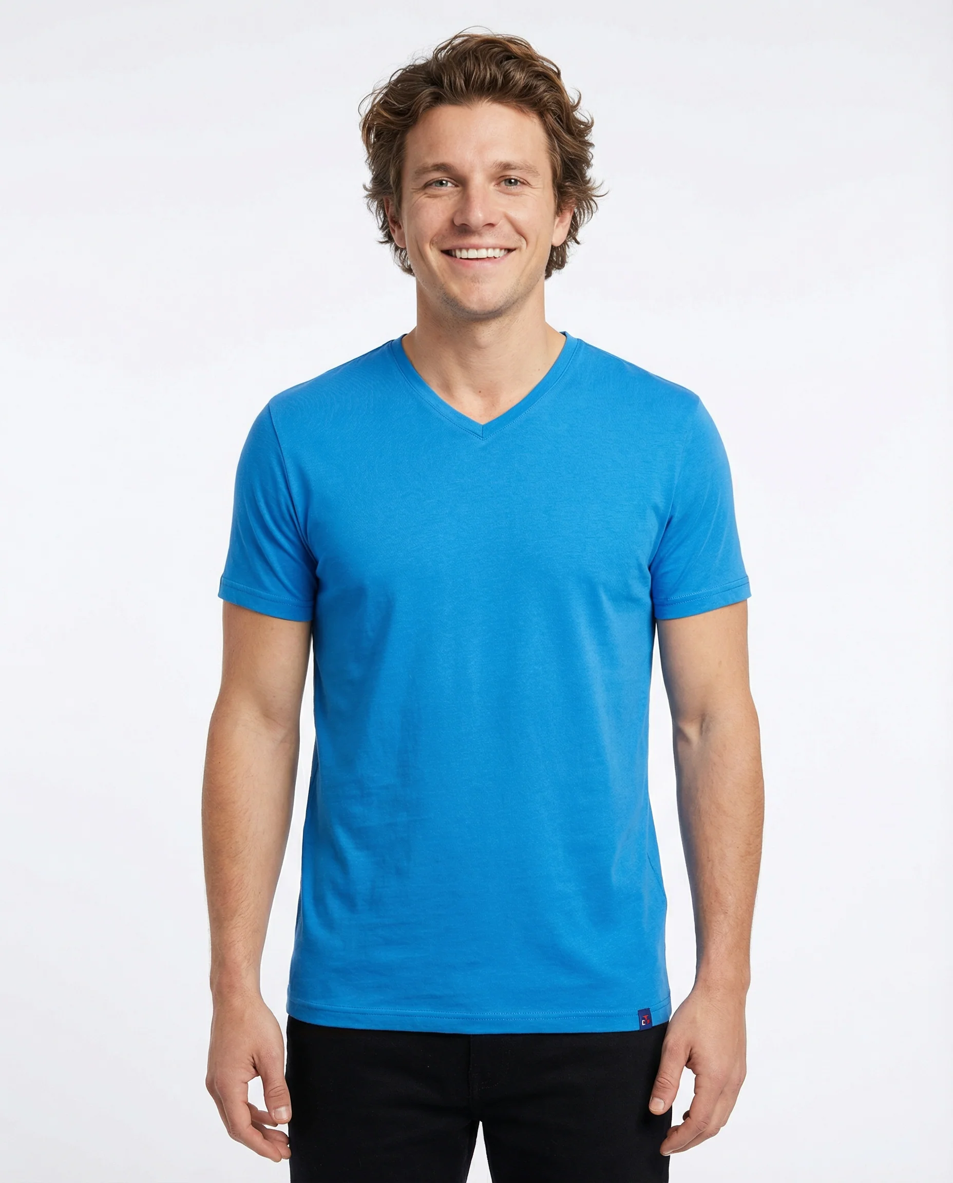 V-Neck Men's Solid T-Shirt - Image 10