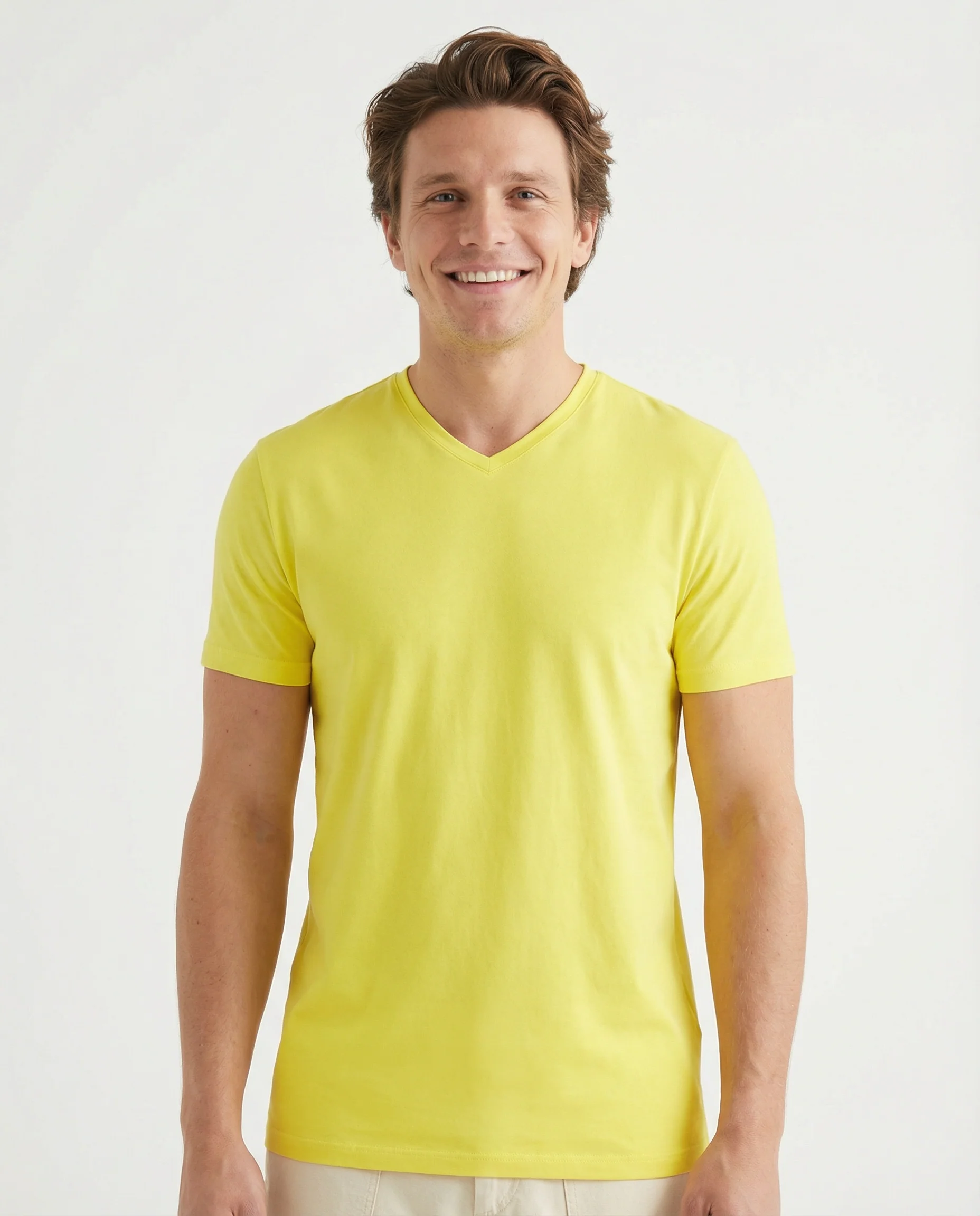 V-Neck Men's Solid T-Shirt - Image 11