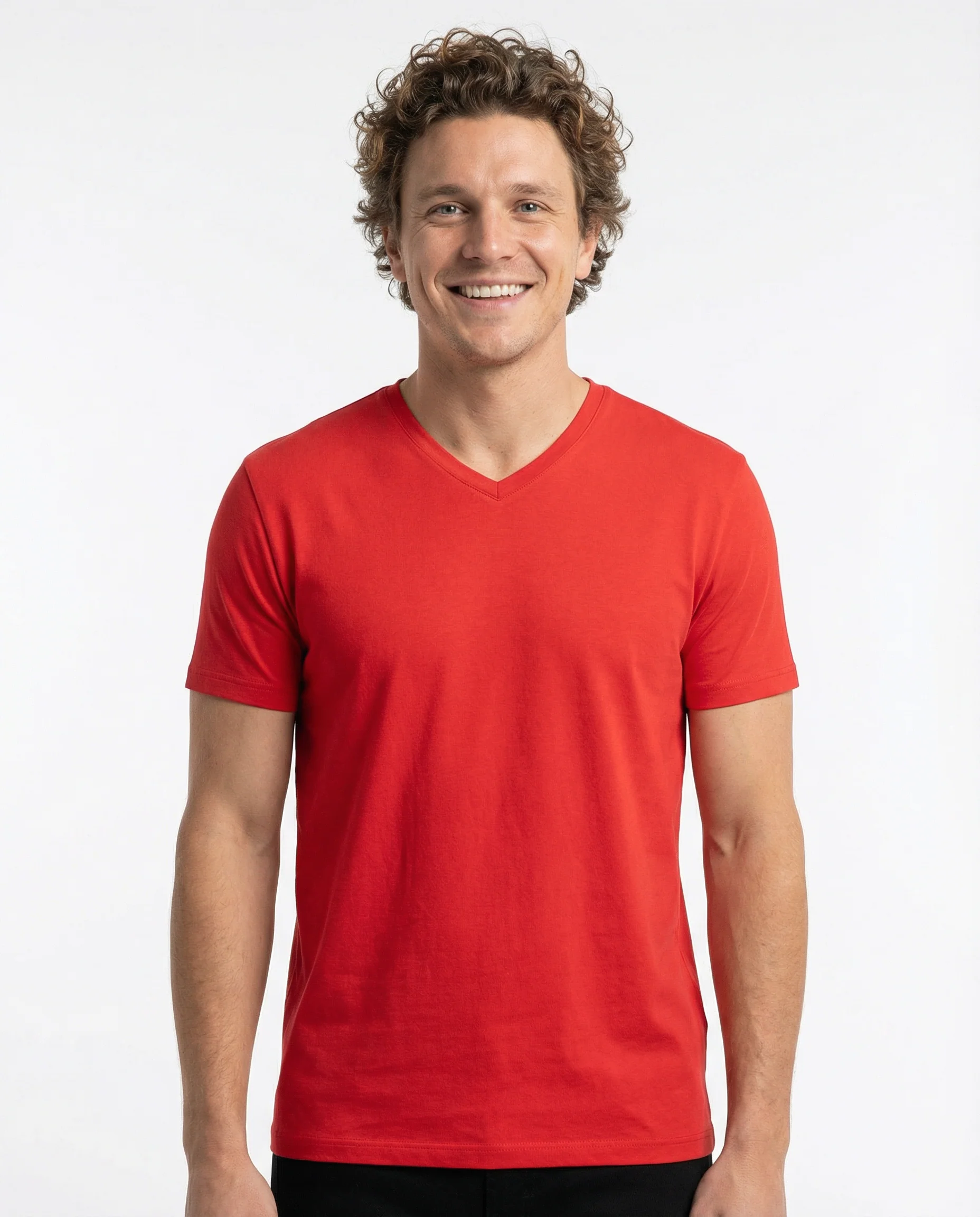 V-Neck Men's Solid T-Shirt - Image 12