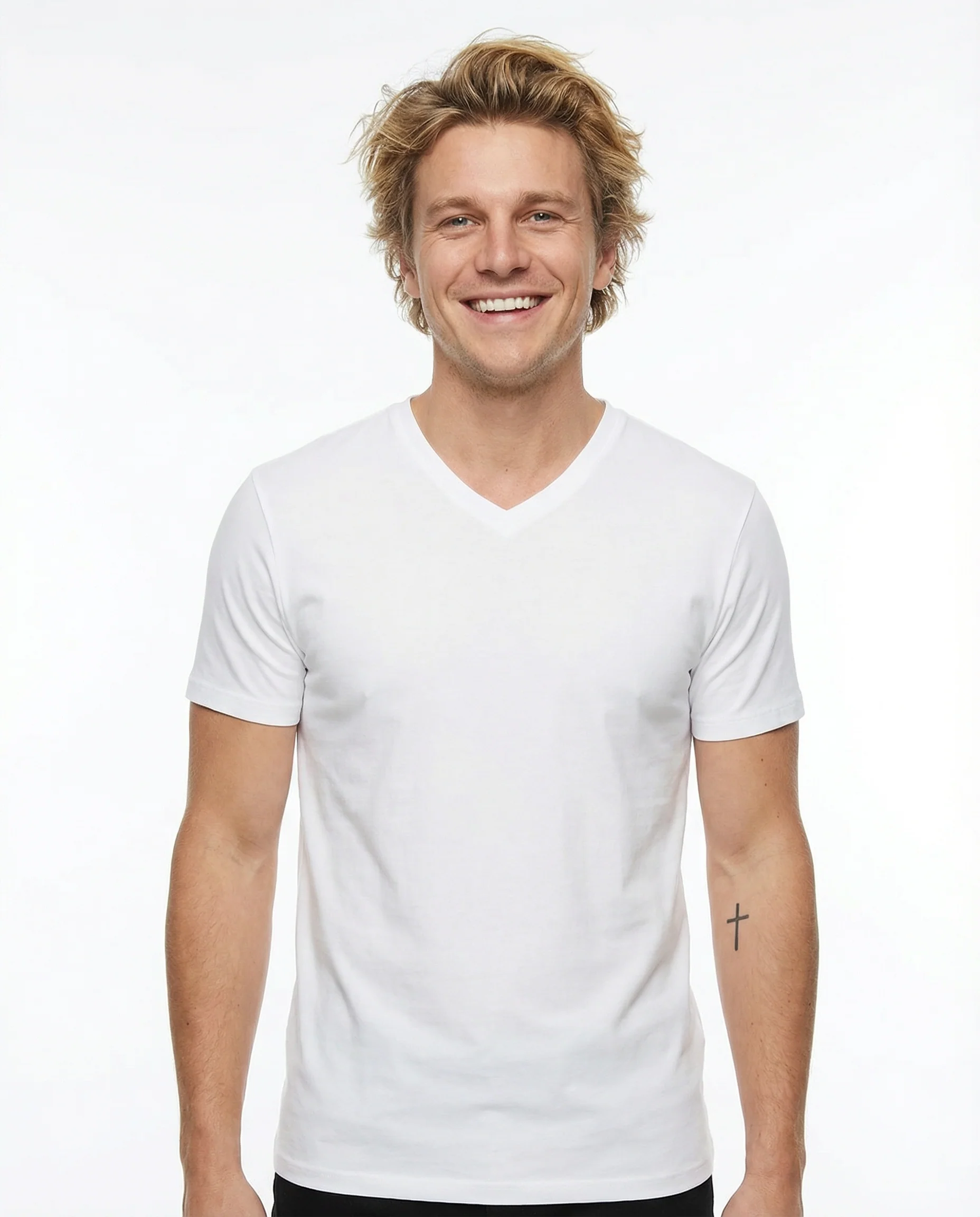 V-Neck Men's Solid T-Shirt - Image 3