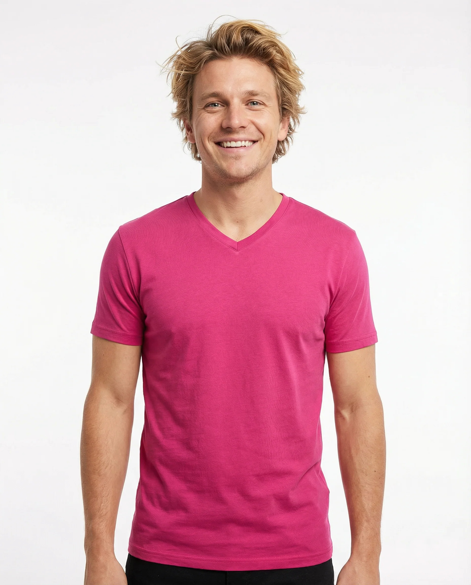 V-Neck Men's Solid T-Shirt - Image 5