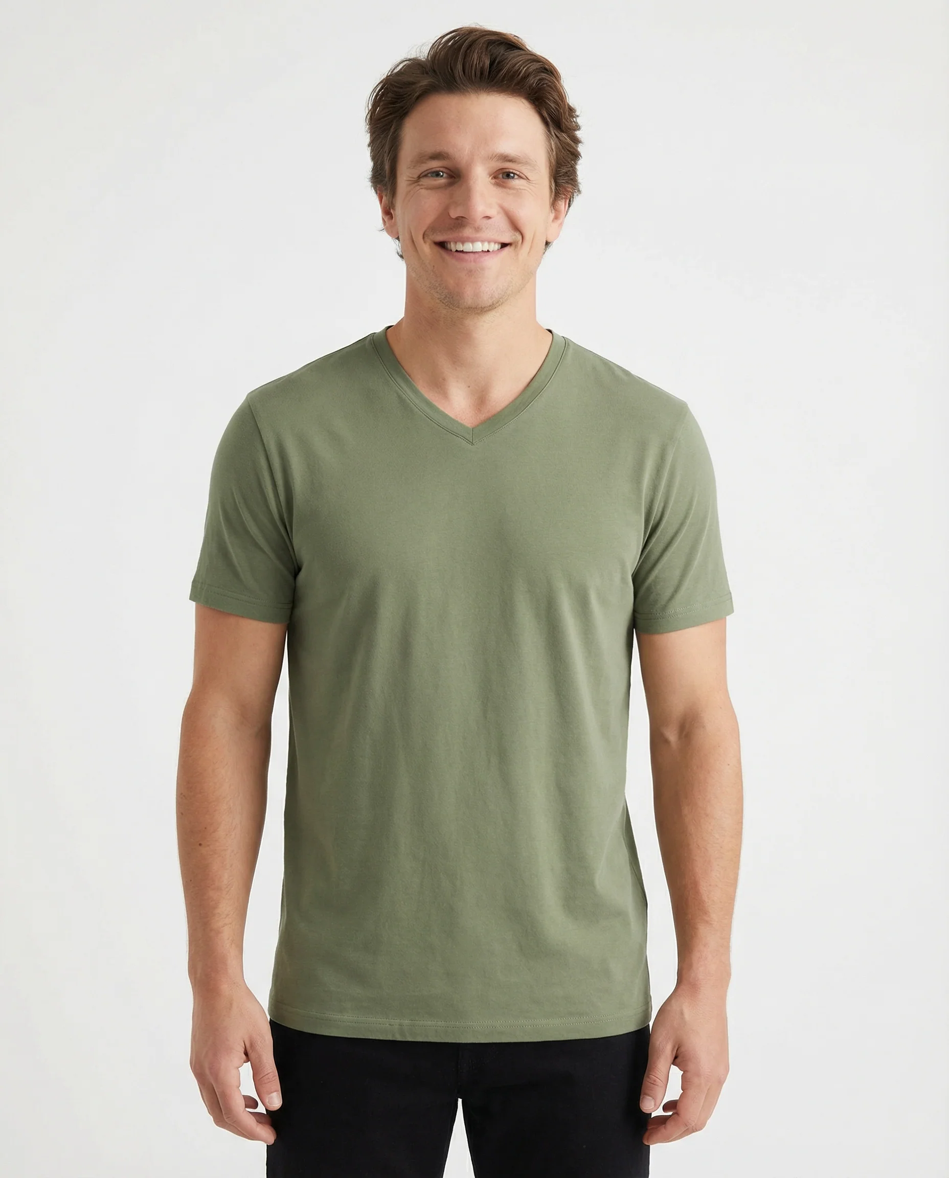 V-Neck Men's Solid T-Shirt - Image 6