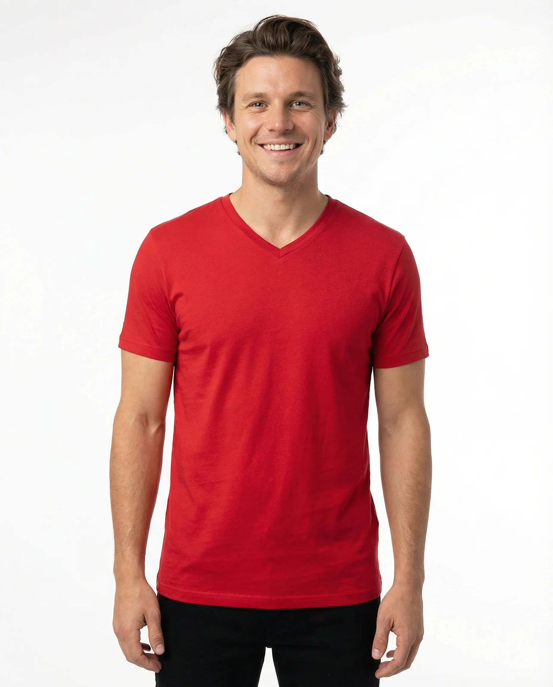 V-Neck Men's Solid T-Shirt - Image 7