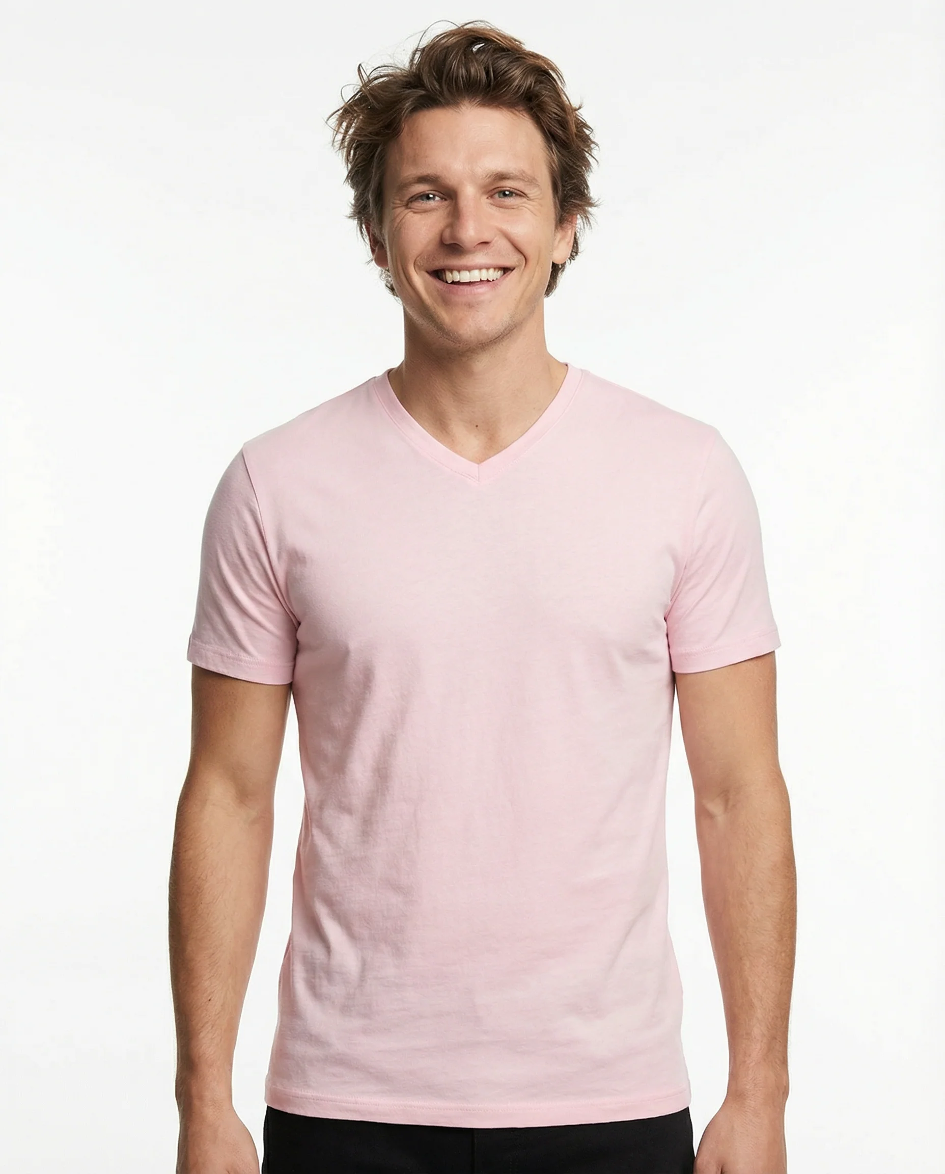 V-Neck Men's Solid T-Shirt - Image 8