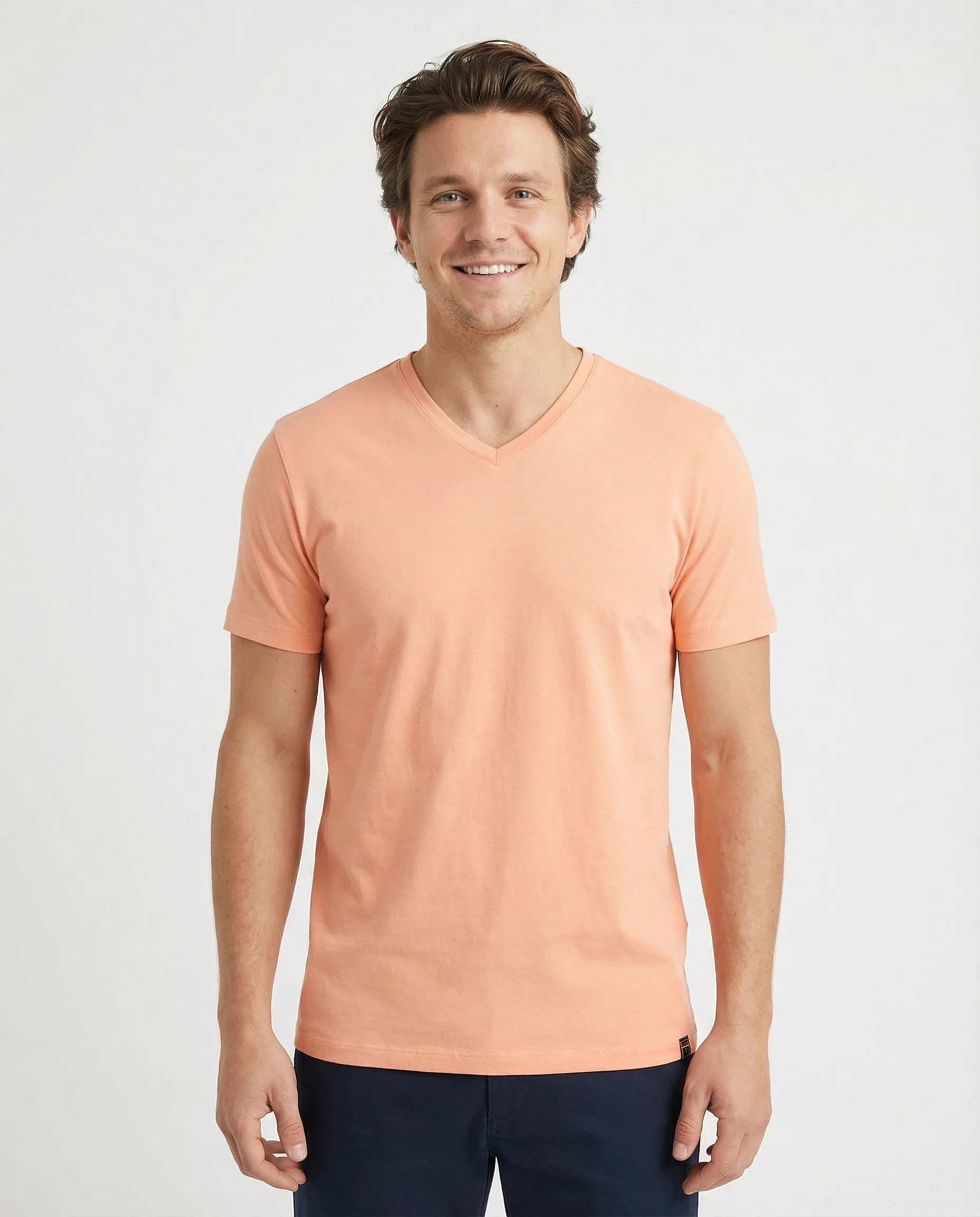 V-Neck Men's Solid T-Shirt - Image 9